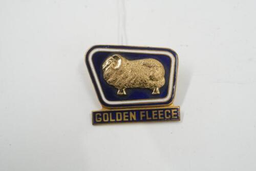 GOLDEN FLEECE: An original c1950s-1960s Golden Fleece station attendants hat badge by Bertram Brothers, Melbourne