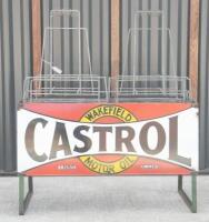 CASTROL: An original Castrol twelve oil bottle rack with Castrol Wakefield enamel sign to front - 2