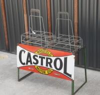 CASTROL: An original Castrol twelve oil bottle rack with Castrol Wakefield enamel sign to front - 3