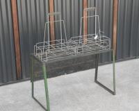 CASTROL: An original Castrol twelve oil bottle rack with Castrol Wakefield enamel sign to front - 4