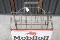 MOBIL: An original Mobiloil eight bottle rack with enamel sign to front&nbsp; - 3