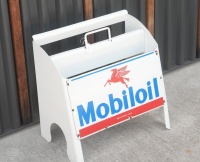MOBIL: An original Mobiloil ten bottle rack with enamel sign to front 'Mobil Oil Australia. Limited'&nbsp;