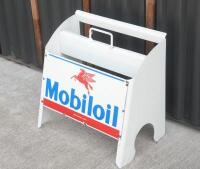 MOBIL: An original Mobiloil ten bottle rack with enamel sign to front 'Mobil Oil Australia. Limited'&nbsp; - 3