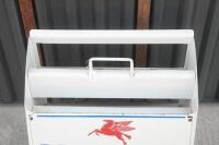 MOBIL: An original Mobiloil ten bottle rack with enamel sign to front 'Mobil Oil Australia. Limited'&nbsp; - 4