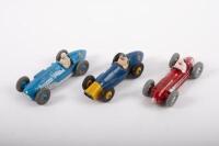 DINKY TOYS: A group of three c1950s Dinky Toys open wheel racers including No.23H 'Ferrari', No.23K 'Talbot Lago' and No.23N 'Maserati'&nbsp;