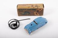 REMOTE CONTROL: A c1950s tin mechanically remote controlled&nbsp;streamline car, within original box complete with remote