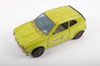 NOMURA&nbsp;HONDA Z: A vintage Japanese tin plate&nbsp;model of&nbsp;a Honda Z in lime green, made by Nomura