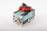 TYPHOON: A rare c1960s Tri-ang Scalextric No.B1 'Motor Cycle Racing' Typhon/side car motorcycle in red, within original box
