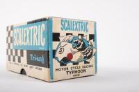 TYPHOON: A rare c1960s Tri-ang Scalextric No.B1 'Motor Cycle Racing' Typhon/side car motorcycle in red, within original box - 5