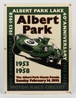 A limited (83/100) edition 40th anniversary 1953-1958 Albert Park Lake motor race circuit enamel sign, 66cm high x 49.5cm wide.