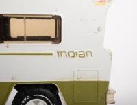 TONKA: A rare large c1970s Tonka Toys Winnebago RV/Camper in two tone green on white, 57cm long - 3