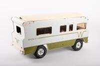 TONKA: A rare large c1970s Tonka Toys Winnebago RV/Camper in two tone green on white, 57cm long - 4