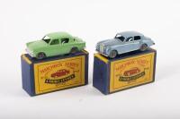 MATCHBOX MOKO LESNEY: A pair of Matchbox Moko lesney models, number 43 Hillman Minx, number 44 Rolls Royce silver cloud