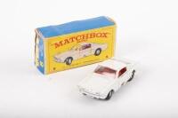 VINTAGE MATCHBOX: A vintage Matchbox series model car, number 8 Ford Mustang, white with red interior