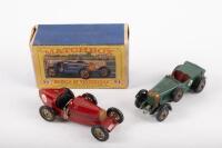 MATCHBOX MODELS&nbsp;OF YESTERYEAR: A pair of Matchbox models of yesteryear, number 5 Bentley 4 1/2 litre, loose no box, number 6 supercharged Bugatti type 35