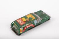 TIN TOY: A small interesting Japanese tin toy with 'Fresh Juice' graphics, 10cm long, 2cm high - 2