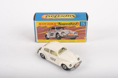 MATCHBOX: A c1970s Matchbox Superfast No.15 Volkswagen Beetle Monte Carlo Rally, within original box
