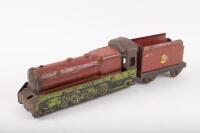 BOOMAROO: A c1950s original Australian Boomaroo 'The Flyer' locomotive with single tender, 37cm in length overall
