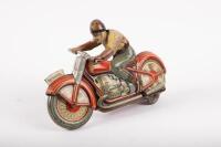TECHNOFIX: An original c1950s tin plate racing motorcycle 'G.E.258', made in US Zone Germany