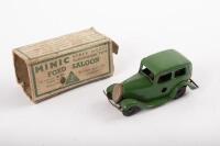 MINIC: An early clockwork tin Tri-ang Minic model of a Ford Saloon in green, within original box