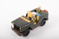 COMMAND JEEP: A Japanese tin toy Command Jeep, with two seated tin figures, c1960s-1970s.