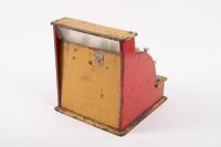 BOOMAROO: A c1950s Australian Boomaroo Toys cash register in red and yellow, 19cm high - 4