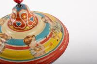 SPINNING TOP: A c1950s tin toy spinning top by MFZ toys US Zone Germany - 2