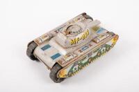 TANK: A c1970s-1980s tin toy panzer tanker 'MF-886' made in China, 15cm long.&nbsp; - 2