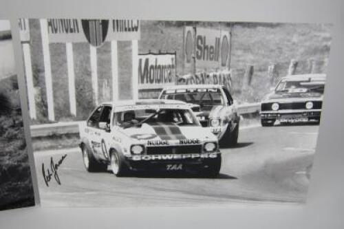 PETER JANSON: Two larger black and white photographs featuring both Phil Brock and Peter Janson (signed Janson)