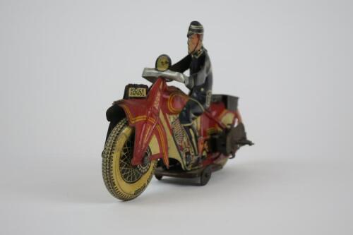 POLICE: Police Patrol Motorcycle by Mettoy UK C1950.
