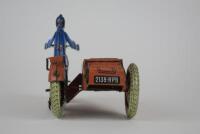 CIVILIAN: SFA Motorcycle & Sidecar made in France 1c970s, lovely tin printing - 4