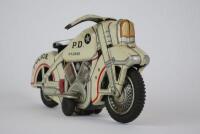 POLICE: Police Harley Davidson Patrol Bike, friction drive with moving pistons, made in Japan early 1960s - 2
