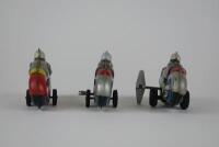 RACING: Three small racing motorcycles, 2 clockwork & one friction,made in Japan c1960s. - 4