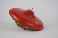 NOVELTY: Spinning Motorcycle Top made by LBZ West Germany 1950s, incomplete missing base. - 4