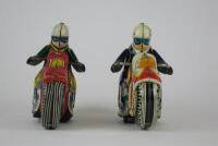 POLICE: Touring bike by Asahi Japan plus Police bike also by Asahi, both friction, 20 cms each & c1960. - 3