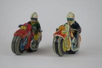 POLICE: Touring bike by Asahi Japan plus Police bike also by Asahi, both friction, 20 cms each & c1960. - 4