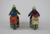 POLICE: Touring bike by Asahi Japan plus Police bike also by Asahi, both friction, 20 cms each & c1960. - 5
