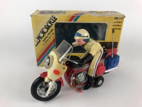 RACING: Chinese boxed motor cycle RN15, registration PE 820, battery operated, mainly plastic c1970s.