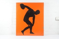 OLYMPIC: An original large Olympic Tyres&nbsp;depot screenprint&nbsp;sign, 90cm high, 75cm wide&nbsp;overall