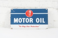 NEPTUNE: An original scarce Neptune Motor Oil 'For King-Size Protection' enamel ten bottle oil rack sign, 27cm high, 48.5cm wide&nbsp;