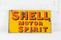 SHELL: An original c1930s Shell 'Motor Spirit' double sided enamel flange sign, 30cm high, 56cm wide - 2