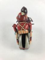 NOVELTY: Motor Cycle with Monkey Pillion Passenger by Kanto Japan 1950s plus lady pillion passenger. - 3