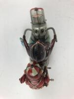 NOVELTY: Motor Cycle with Monkey Pillion Passenger by Kanto Japan 1950s plus lady pillion passenger. - 6