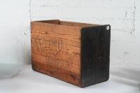 VACUUM OIL: An early Vacuum Oil Company 'Plume Benzine' hardwood crate, 37cm high, 53cm wide - 2