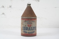 COR: A scarce early Commonwealth Oil Refineries (C.O.R) Coralite lamp kerosene one imperial quart tin