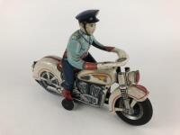 POLICE: Police Cycle by Modern Toys Japan c1950s, 30 cms, battery operated.