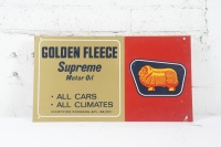GOLDEN FLEECE: An original Golden Fleece 'Supreme' motor oil, ten bottle oil&nbsp;rack sign, 28cm high, 51cm wide