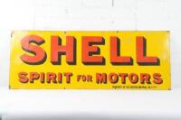 SHELL: An original enamel Shell 'Spirit For Motors' sign by Simpson & Son Ltd Adelaide, 46cm high, 123cm wide - 2