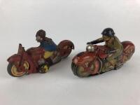 CIVILIAN: Early Japanese bike, clockwork, 13 cms, c1950s plus pre-war bike in poor condition.
