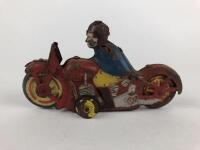 CIVILIAN: Early Japanese bike, clockwork, 13 cms, c1950s plus pre-war bike in poor condition. - 2
